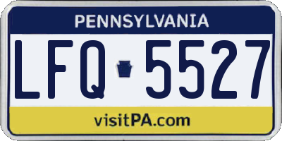 PA license plate LFQ5527