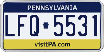 PA license plate LFQ5531