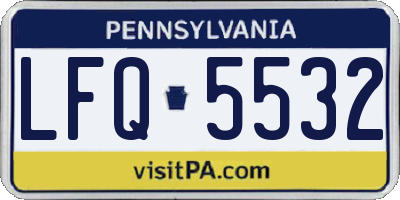 PA license plate LFQ5532