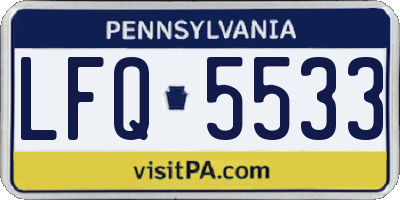 PA license plate LFQ5533