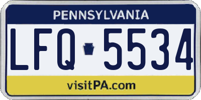 PA license plate LFQ5534