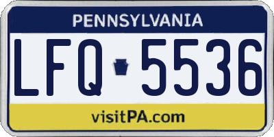 PA license plate LFQ5536