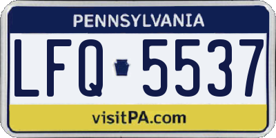 PA license plate LFQ5537