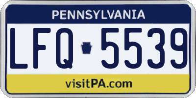 PA license plate LFQ5539