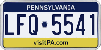 PA license plate LFQ5541