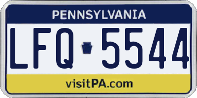 PA license plate LFQ5544