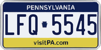 PA license plate LFQ5545