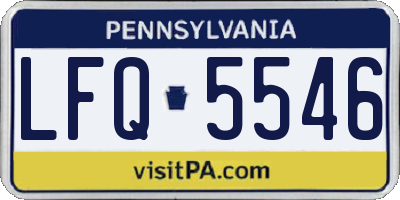 PA license plate LFQ5546