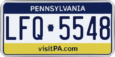 PA license plate LFQ5548