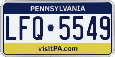 PA license plate LFQ5549