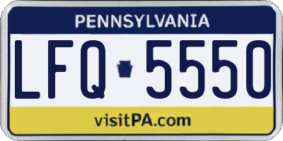PA license plate LFQ5550