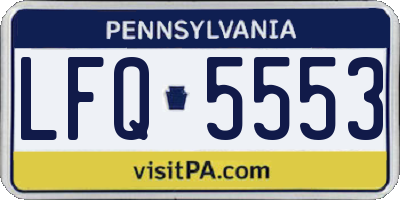PA license plate LFQ5553
