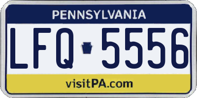 PA license plate LFQ5556