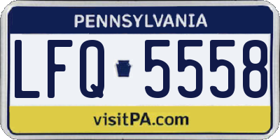 PA license plate LFQ5558