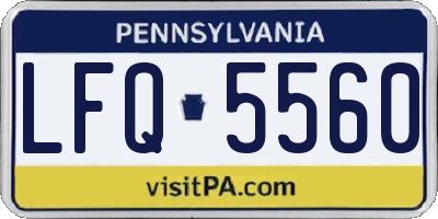 PA license plate LFQ5560