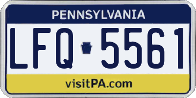 PA license plate LFQ5561