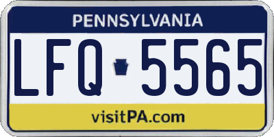 PA license plate LFQ5565