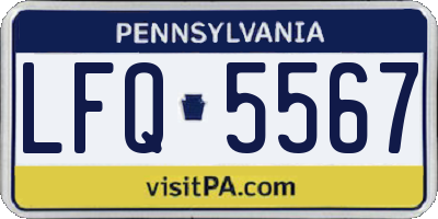 PA license plate LFQ5567