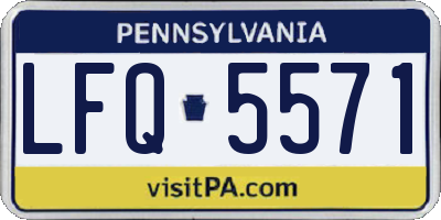 PA license plate LFQ5571