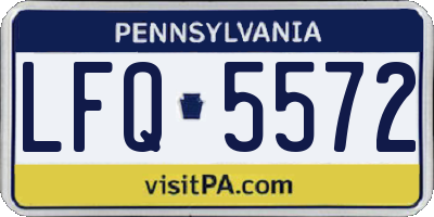 PA license plate LFQ5572