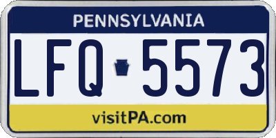 PA license plate LFQ5573