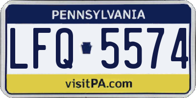 PA license plate LFQ5574