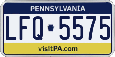 PA license plate LFQ5575