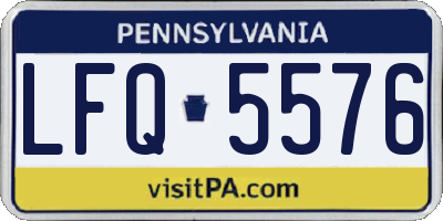 PA license plate LFQ5576