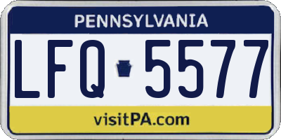 PA license plate LFQ5577