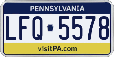 PA license plate LFQ5578