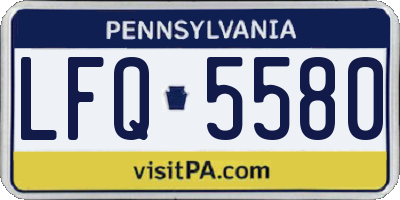 PA license plate LFQ5580