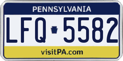 PA license plate LFQ5582
