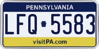 PA license plate LFQ5583