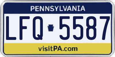 PA license plate LFQ5587
