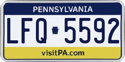 PA license plate LFQ5592