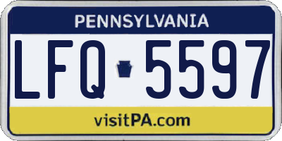 PA license plate LFQ5597