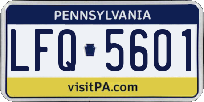 PA license plate LFQ5601