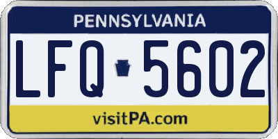 PA license plate LFQ5602