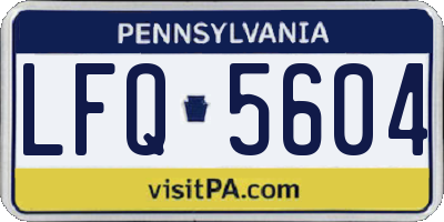 PA license plate LFQ5604