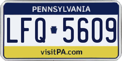 PA license plate LFQ5609