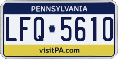 PA license plate LFQ5610