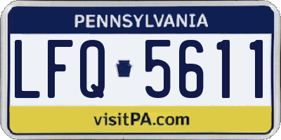 PA license plate LFQ5611