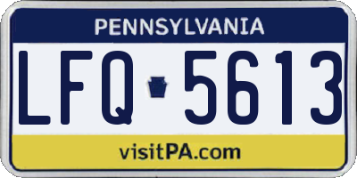 PA license plate LFQ5613