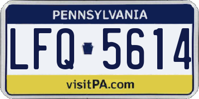 PA license plate LFQ5614