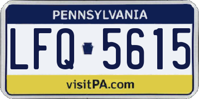 PA license plate LFQ5615