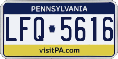PA license plate LFQ5616