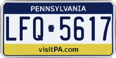 PA license plate LFQ5617