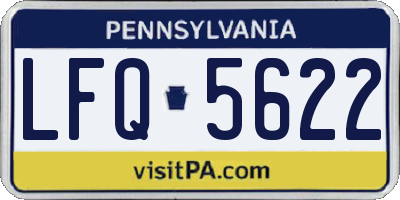 PA license plate LFQ5622