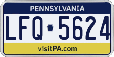 PA license plate LFQ5624