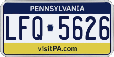 PA license plate LFQ5626